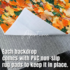 Aperturee - Aperturee Greenery Autumn Maple Leaf Fabric Floor Backdrop