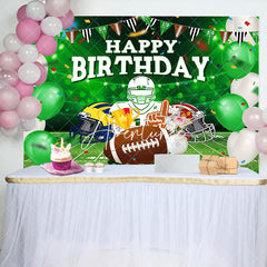 Aperturee - Aperturee Greenery Field Rugby Sports Happy Birthday Backdrop