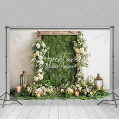 Aperturee - Aperturee Greenery Floral Wall Candlelight Wedding Backdrop