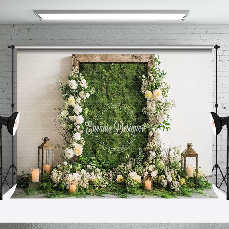 Aperturee - Aperturee Greenery Floral Wall Candlelight Wedding Backdrop