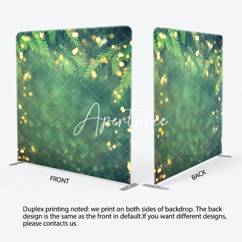 Aperturee - Aperturee Greenery Gold Glitter Bokeh Pillow Cover Backdrop