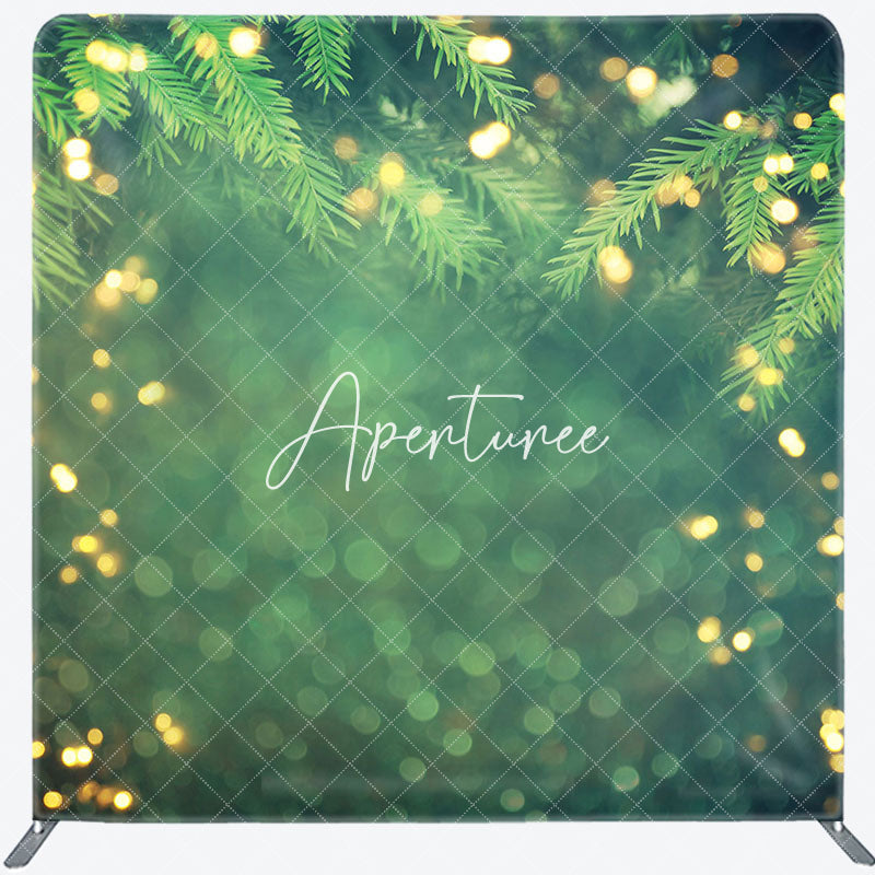 Aperturee - Aperturee Greenery Gold Glitter Bokeh Pillow Cover Backdrop