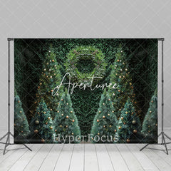 Aperturee - Aperturee Greenery Wreath Xmas Trees Christmas Vibe Backdrop