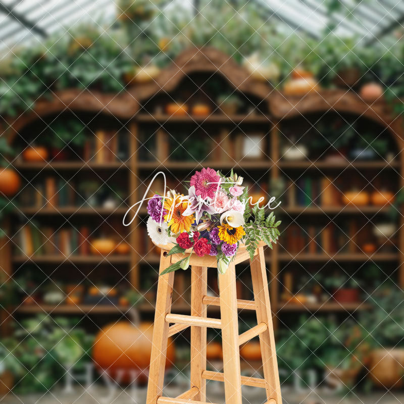 Aperturee - Aperturee Greenhouse Plant Wooden Bookshelf Spring Backdrop