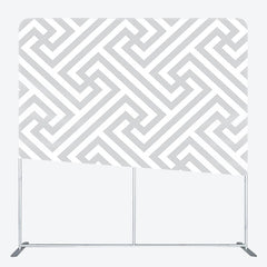 Aperturee - Aperturee Grey Maze Style Pattern White Party Backdrop Decor