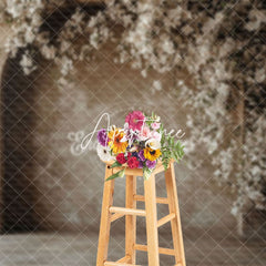 Aperturee - Aperturee Grey White Wall Fine Art Floral Wedding Backdrop