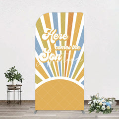 Aperturee - Aperturee Groovy Here Comes The Son Baby Shower Arch Backdrop