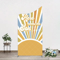 Aperturee - Aperturee Groovy Here Comes The Son Baby Shower Arch Backdrop