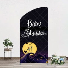 Aperturee - Aperturee Halloween Dark Moon Night Baby Shower Arch Backdrop