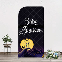 Aperturee - Aperturee Halloween Dark Moon Night Baby Shower Arch Backdrop