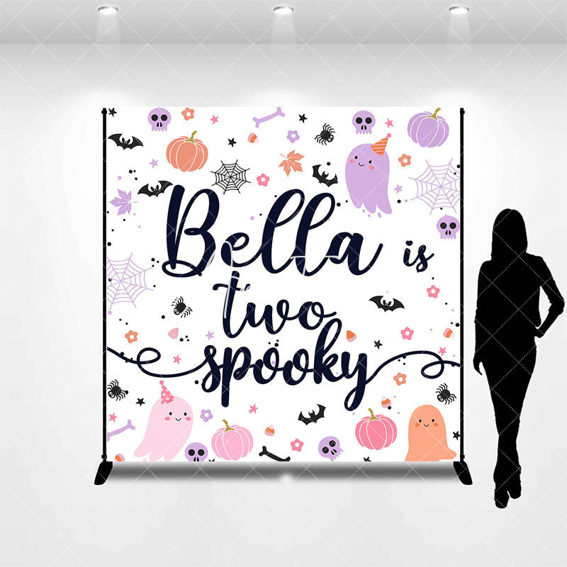 Aperturee - Aperturee Halloween Ghost Custom Name Two Spooky Backdrop