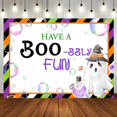 Aperturee - Aperturee Halloween Have A Boo Bbly Fun Baby Shower Backdrop