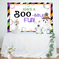 Aperturee - Aperturee Halloween Have A Boo Bbly Fun Baby Shower Backdrop