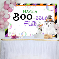 Aperturee - Aperturee Halloween Have A Boo Bbly Fun Baby Shower Backdrop