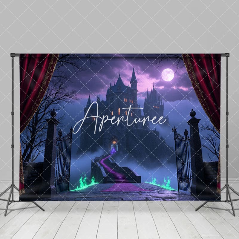 Aperturee - Aperturee Halloween Night Spooky Castle Cake Smash Backdrop