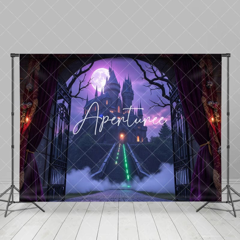 Aperturee - Aperturee Halloween Scary Castle Gate Cake Smash Photo Backdrop