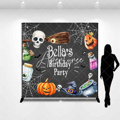 Aperturee - Aperturee Halloween Spider Wab Custom Birthday Party Backdrop