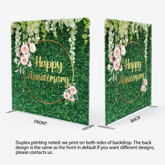 Aperturee - Aperturee Happy Anniversary Fabric Backdrop Cover for Wedding