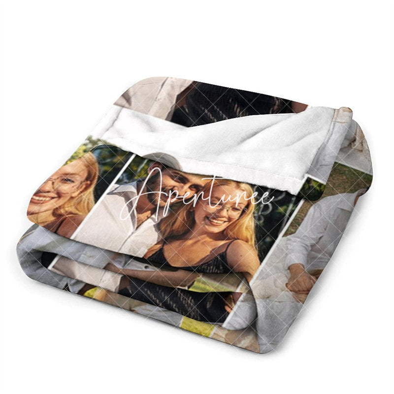 Aperturee - Aperturee Happy Birthday Couple Photo Custom Blanket