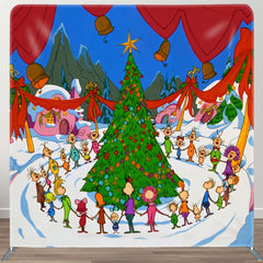 Aperturee - Aperturee Happy Fiesta Whoville Christmas Tension Fabric Backdrop