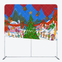 Aperturee - Aperturee Happy Fiesta Whoville Christmas Tension Fabric Backdrop