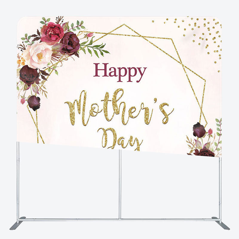 Aperturee - Aperturee Happy Mothers Day Flower Fabric Backdrop Cover for Party