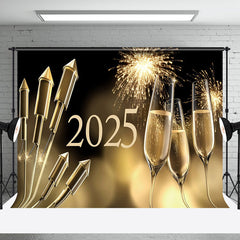 Aperturee - Aperturee Happy New Year 2025 Wine Pine Cone Party Backdrop