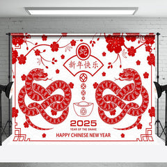 Aperturee - Aperturee Happy Red White Lunar New Year Of The Snake Backdrop