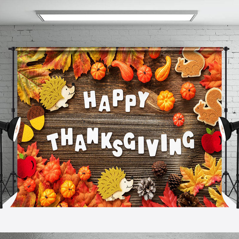 Aperturee - Aperturee Harvest Cartoon Thanksgiving Happy Holiday Backdrop