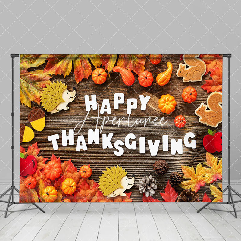 Aperturee - Aperturee Harvest Cartoon Thanksgiving Happy Holiday Backdrop