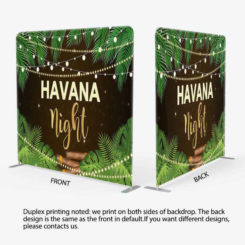 Aperturee - Aperturee Havana Night Leaves Fabric Backdrop Cover for Birthday