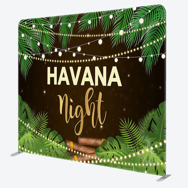 Aperturee - Aperturee Havana Night Leaves Fabric Backdrop Cover for Birthday