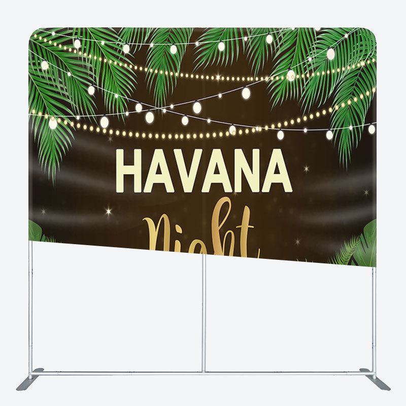 Aperturee - Aperturee Havana Night Leaves Fabric Backdrop Cover for Birthday