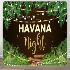 Aperturee - Aperturee Havana Night Leaves Fabric Backdrop Cover for Birthday