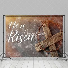 Aperturee - Aperturee He Is Risen Thorns Cross Easter Photography Backdrop