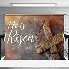 Aperturee - Aperturee He Is Risen Thorns Cross Easter Photography Backdrop