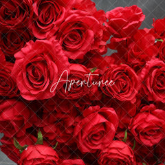 Aperturee - Aperturee Heart Shape Rose Artificial Flower Arch Fabric Wall