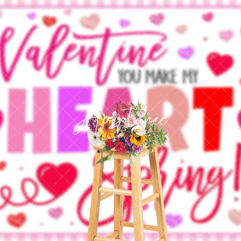 Aperturee - Aperturee Hearts Valentine You Make My Heart Spring Backdrop