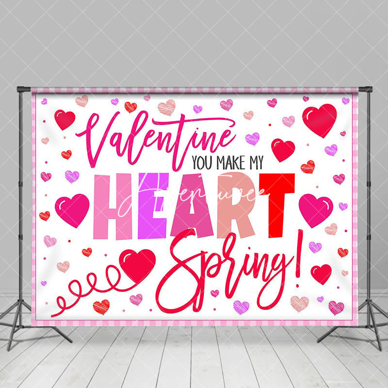 Aperturee - Aperturee Hearts Valentine You Make My Heart Spring Backdrop