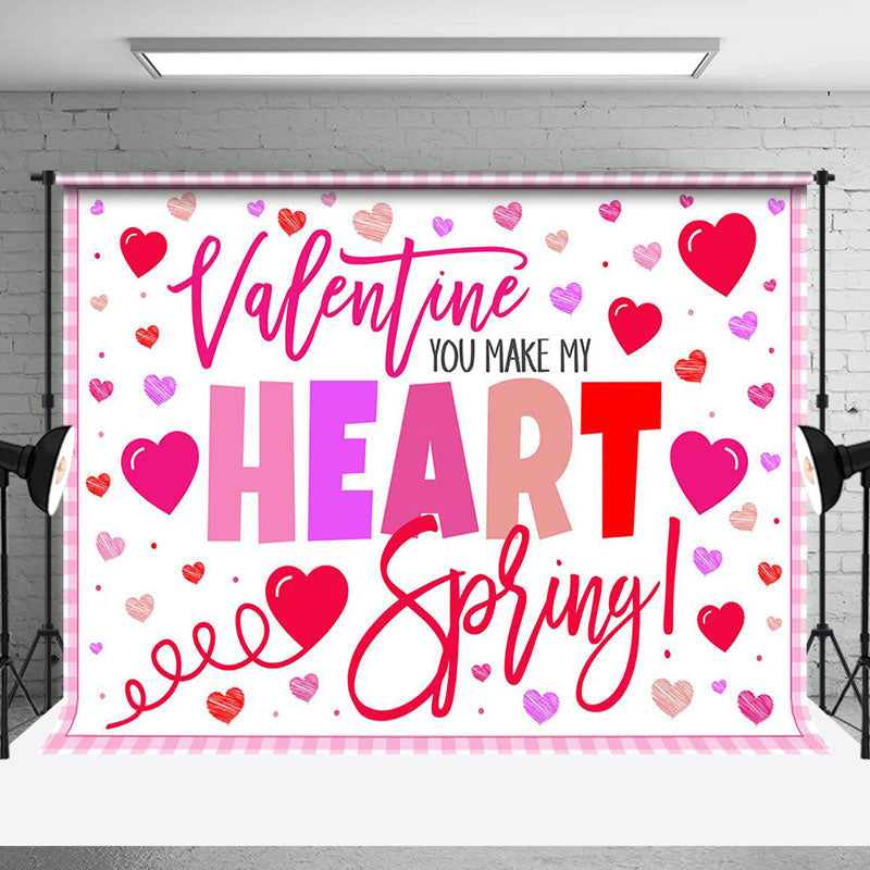 Aperturee - Aperturee Hearts Valentine You Make My Heart Spring Backdrop