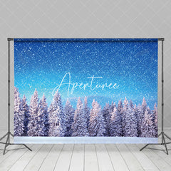 Aperturee - Aperturee Heavy Snowy Blue Sky Pine Forest Winter Backdrop