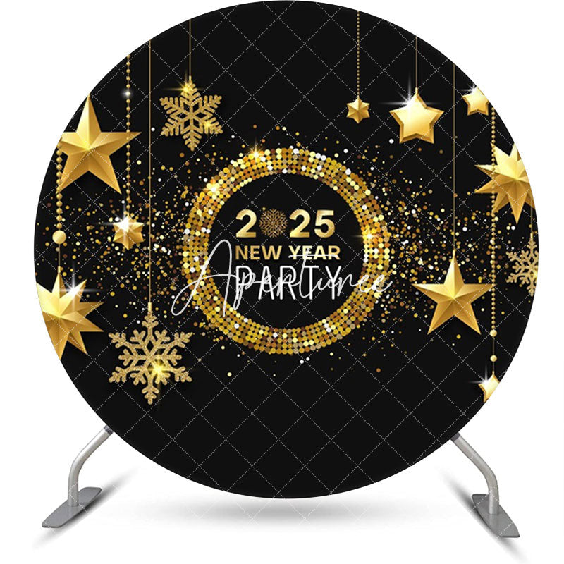 Aperturee - Aperturee Hexagram Shiny 2025 New Year Round Party Backdrop