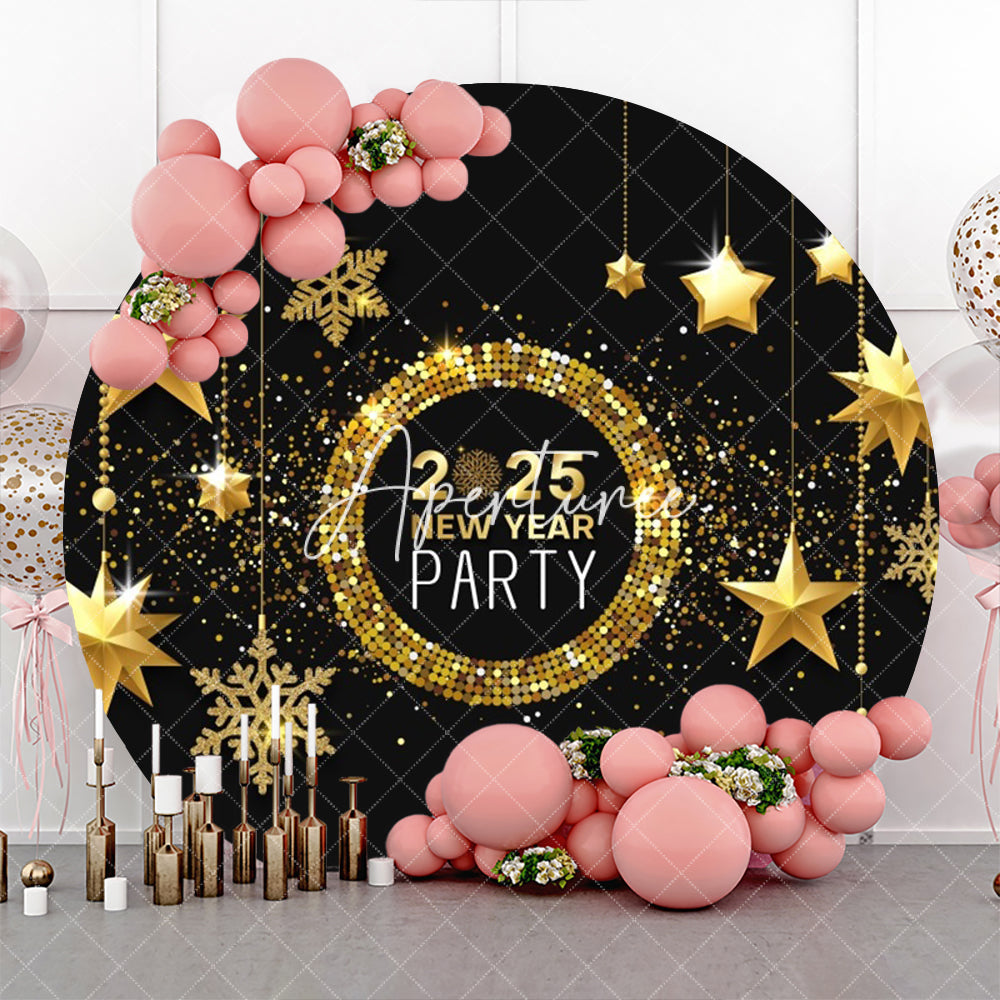 Aperturee - Aperturee Hexagram Shiny 2025 New Year Round Party Backdrop