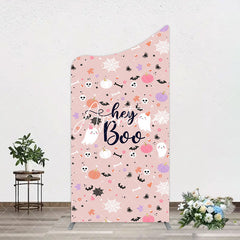 Aperturee - Aperturee Hey Boo Halloween Pink Baby Shower Arch Backdrop