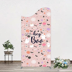 Aperturee - Aperturee Hey Boo Halloween Pink Baby Shower Arch Backdrop