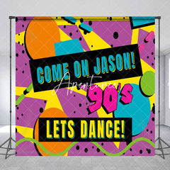 Aperturee - Aperturee Hiphop 90s Lets Dance Custom Name Birthday Backdrop