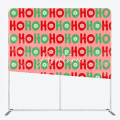 Aperturee - Aperturee Ho Ho Red Green Christmas Tension Fabric Backdrop