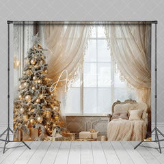 Aperturee - Aperturee Hobo White Ivory House Vintage Christmas Backdrop