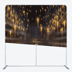 Aperturee - Aperturee Hogwarts Theme Dark Fabric Backdrop Cover for Birthday