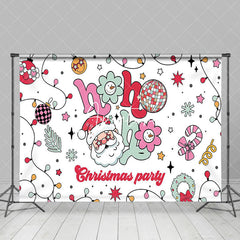 Aperturee - Aperturee Hohoho Disco Ball Santa Christmas Party Backdrop